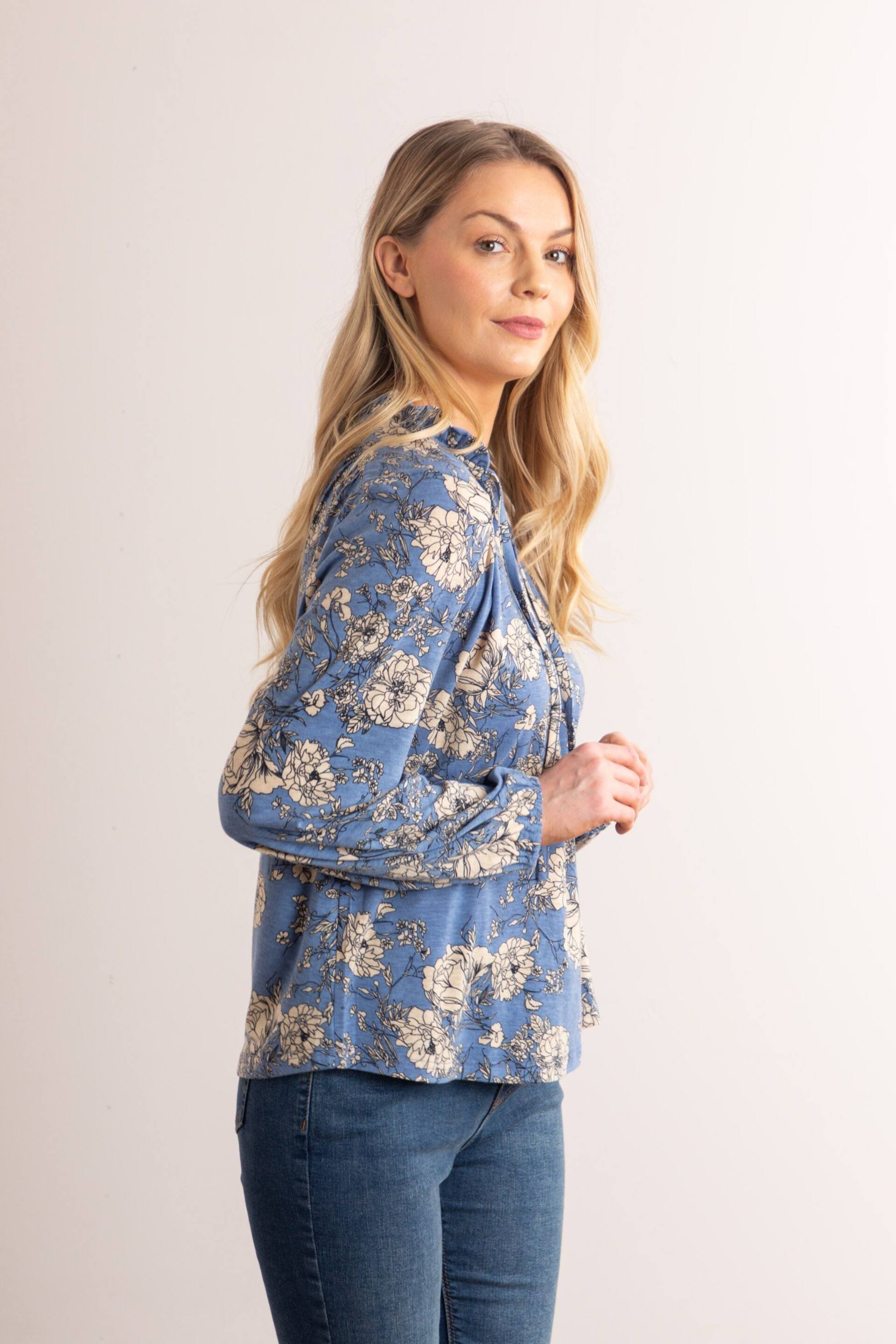 Lakeland Clothing Blue Mia Jersey Blouse - Image 3 of 5