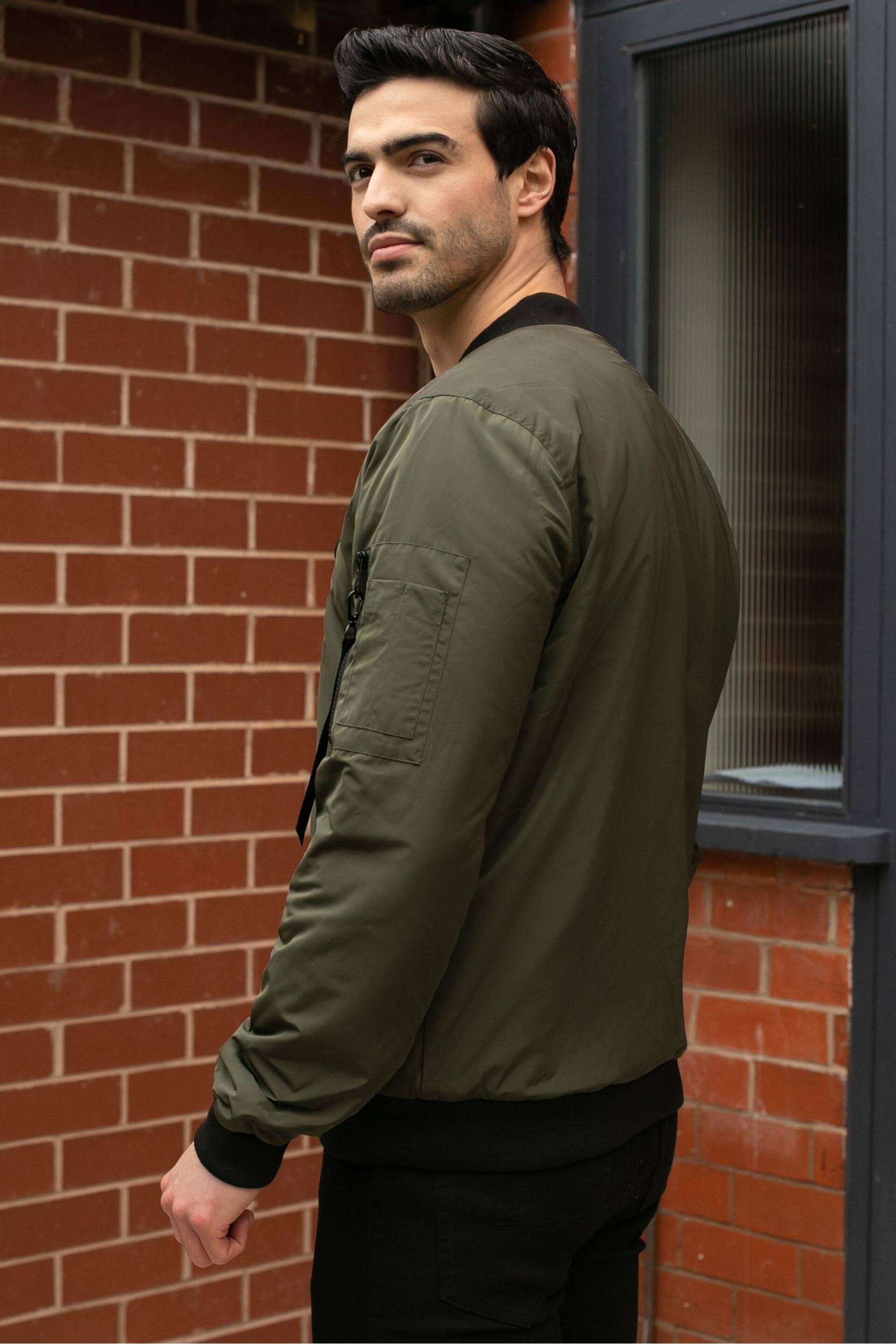 Threadbare Green Lightweight Bomber Jacket - Image 2 of 4