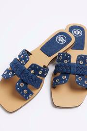 River Island Blue Stud Strap Denim Sandals - Image 4 of 4