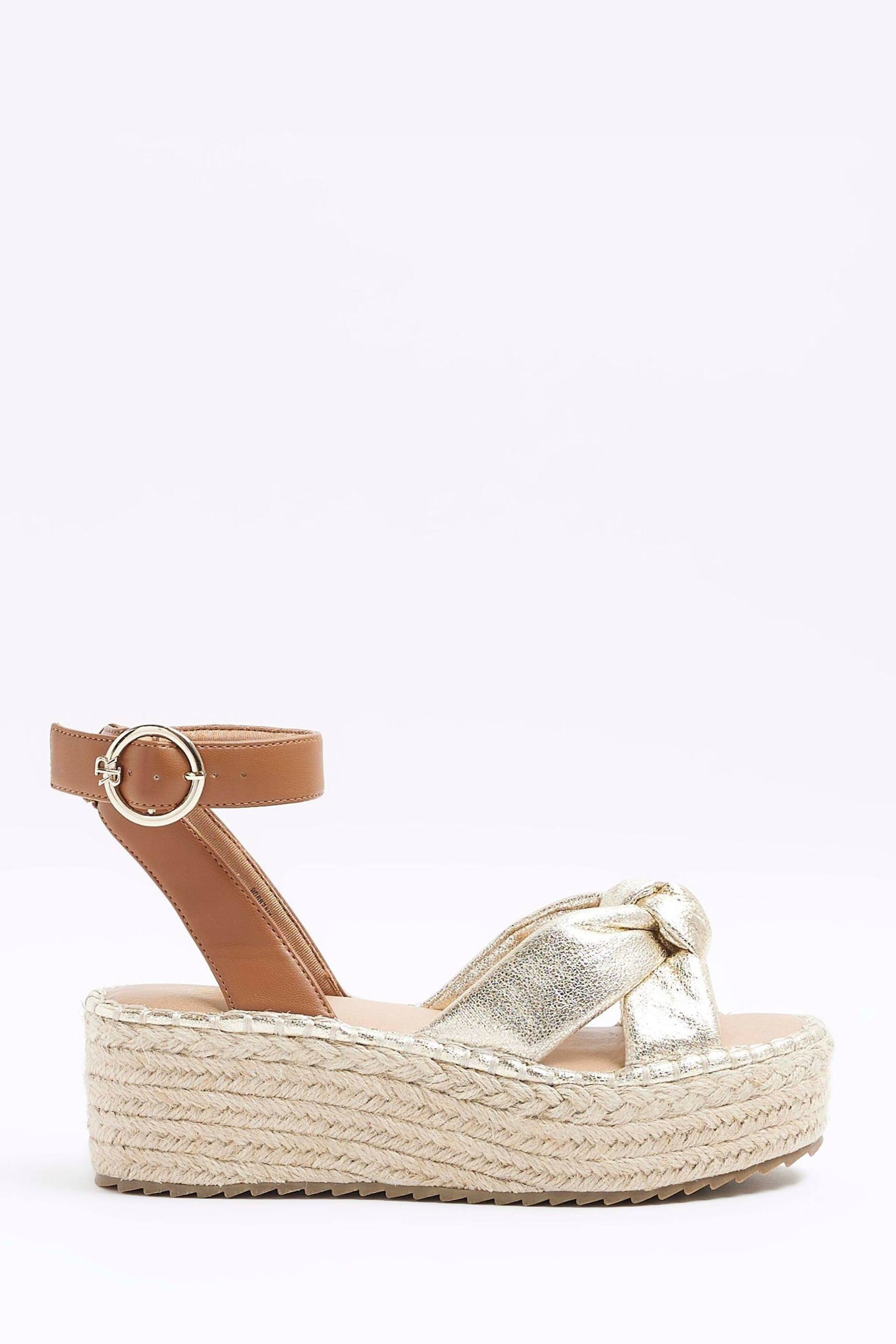 River Island Gold Two Part Espadrille Sandals - Image 2 of 5