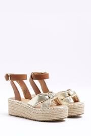 River Island Gold Two Part Espadrille Sandals - Image 3 of 5