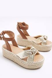 River Island Gold Two Part Espadrille Sandals - Image 4 of 5