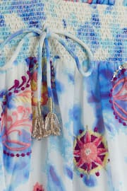 River Island Blue Plunge Tie Dye Mini Dress - Image 4 of 4