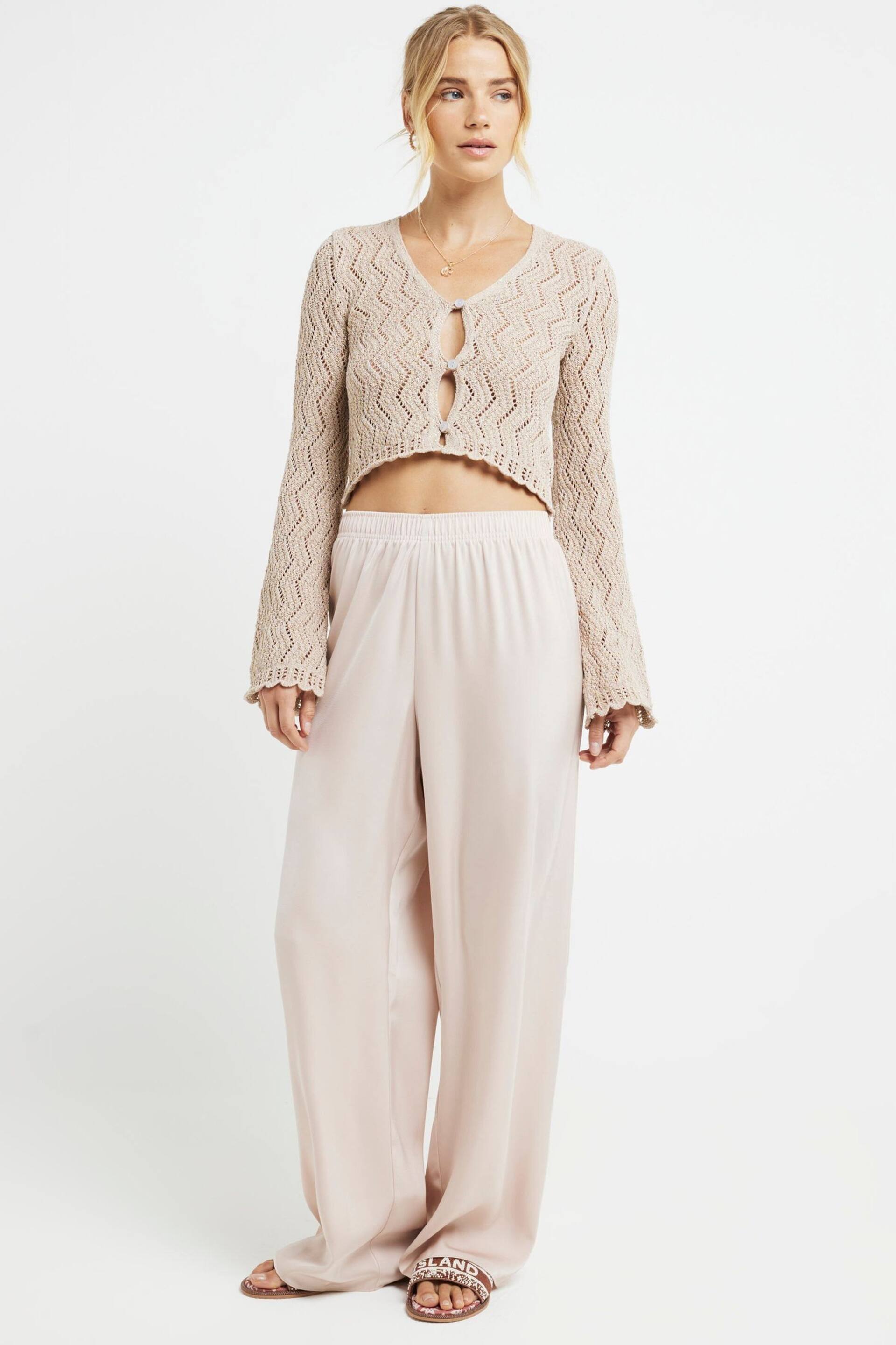 River Island Pink Satin Pull On Elasticated Trousers - Image 1 of 4