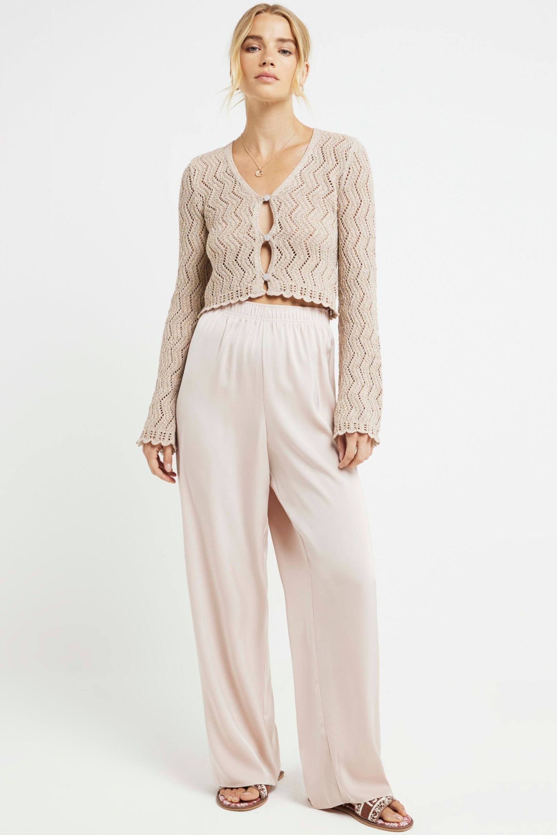 River Island Pink Satin Pull On Elasticated Trousers - Image 4 of 4