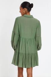Quiz Green Crochet Insert Shirt Dress - Image 2 of 4