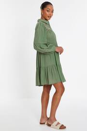 Quiz Green Crochet Insert Shirt Dress - Image 3 of 4