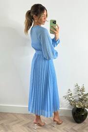 Style Cheat Blue Dannica Pleated Balloon Sleeve Maxi Dress - Image 2 of 4
