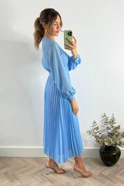 Style Cheat Blue Dannica Pleated Balloon Sleeve Maxi Dress - Image 3 of 4