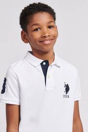 U.S. Polo Assn. Boys Blue Player 3 Pique Polo Shirt - Image 4 of 7