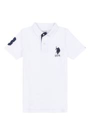 U.S. Polo Assn. Boys Blue Player 3 Pique Polo Shirt - Image 5 of 7