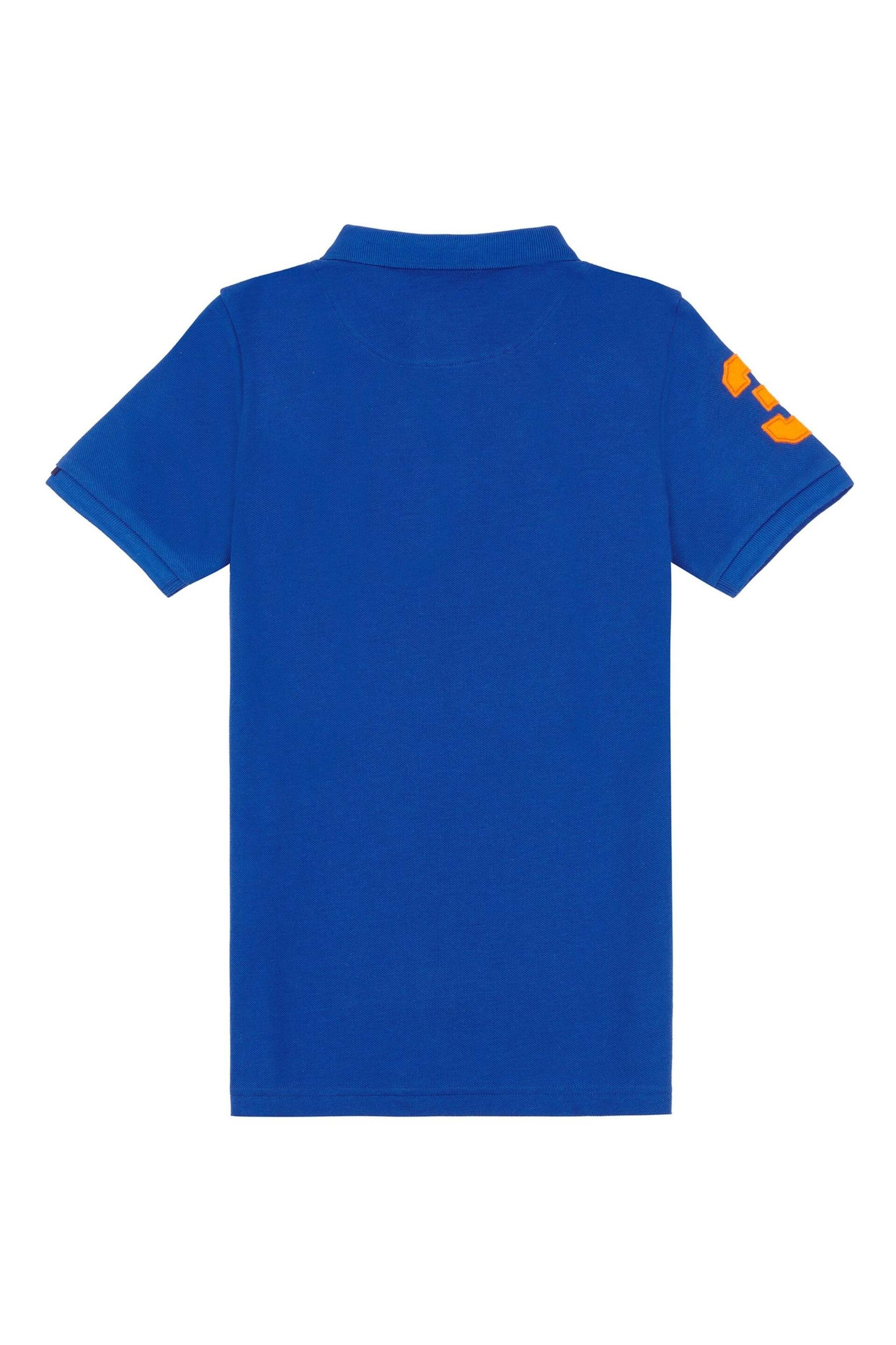 U.S. Polo Assn. Boys Blue Player 3 Pique Polo Shirt - Image 6 of 7