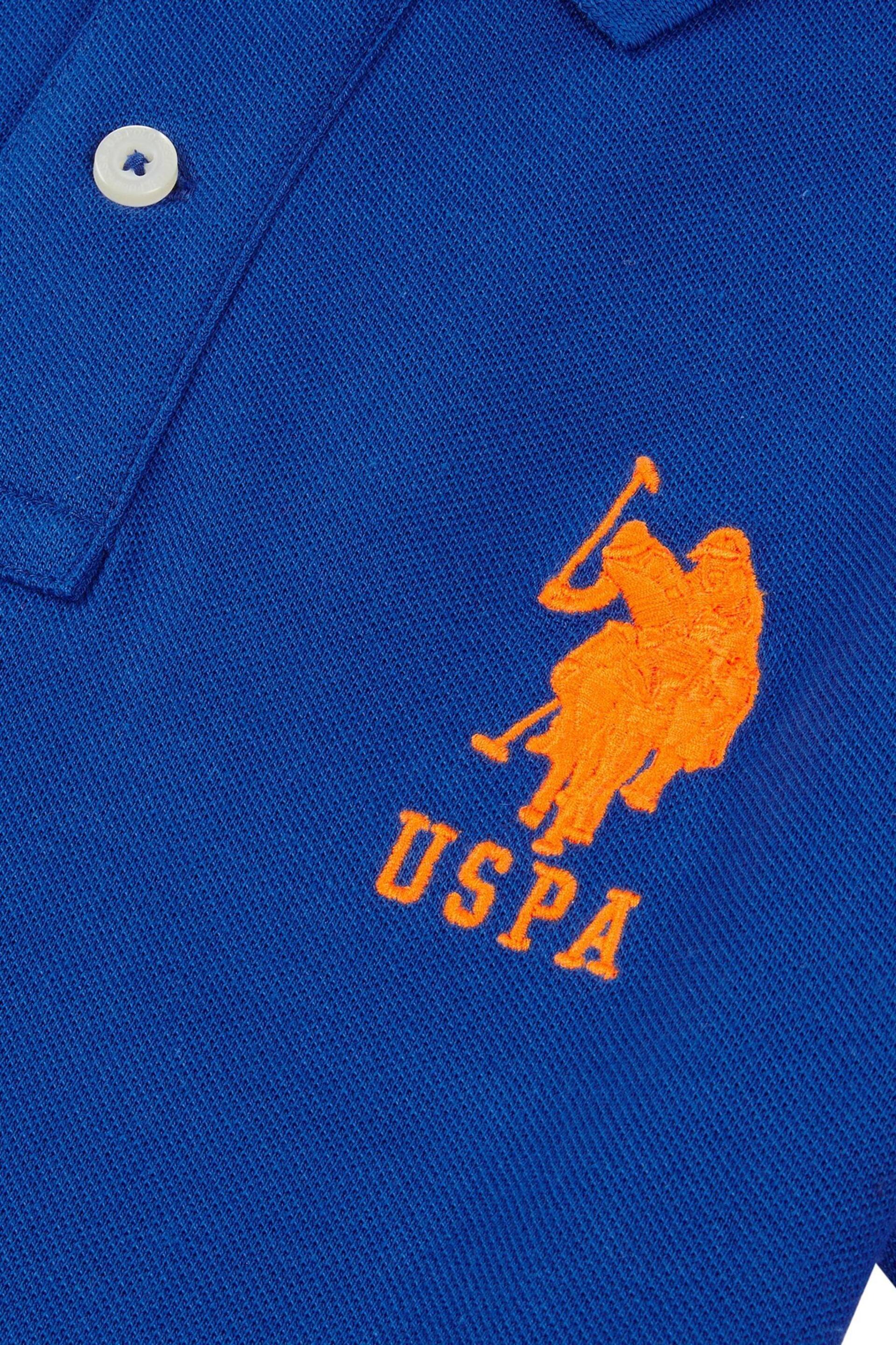 U.S. Polo Assn. Boys Blue Player 3 Pique Polo Shirt - Image 7 of 7