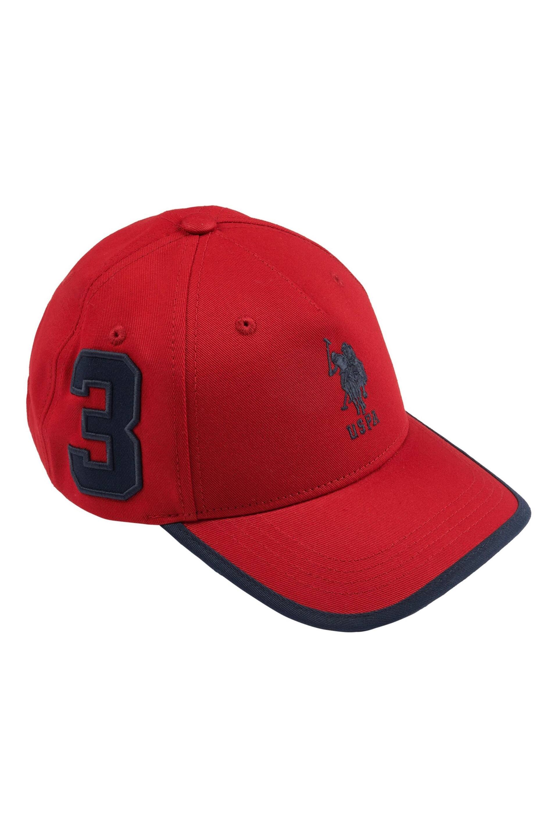 U.S. Polo Assn. Boys Red Player 3 Baseball Cap - Image 1 of 2
