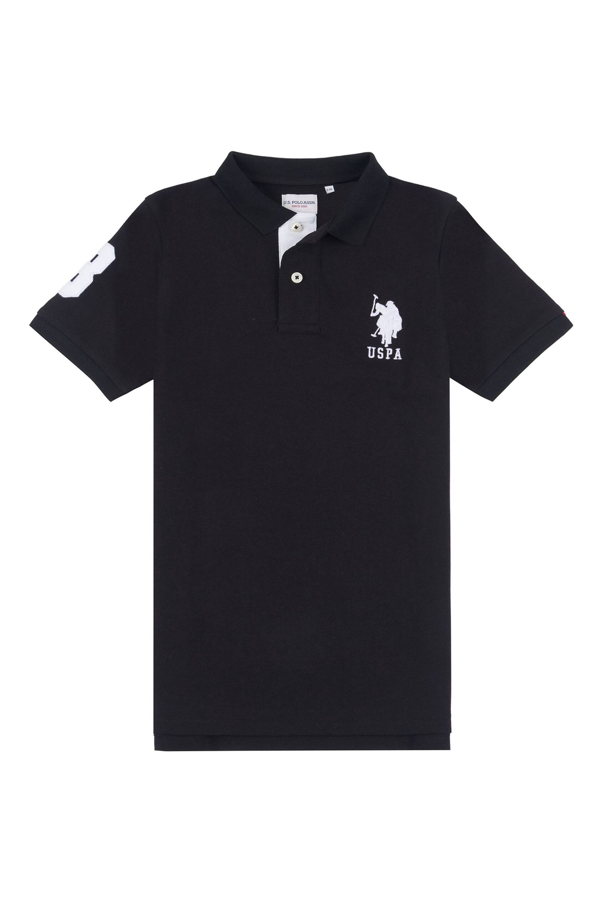 U.S. Polo Assn. Boys Blue Player 3 Pique Polo Shirt - Image 5 of 7