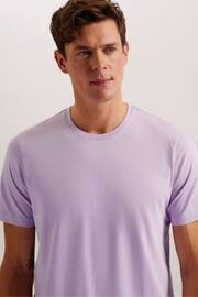 Ted Baker Purple Tywinn Regular Plain T-Shirt - Image 4 of 6