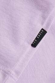 Ted Baker Purple Tywinn Regular Plain T-Shirt - Image 6 of 6
