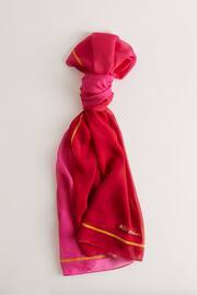 Ted Baker Red Daavina Ombre Effect Silk Chiffon Scarf - Image 1 of 2