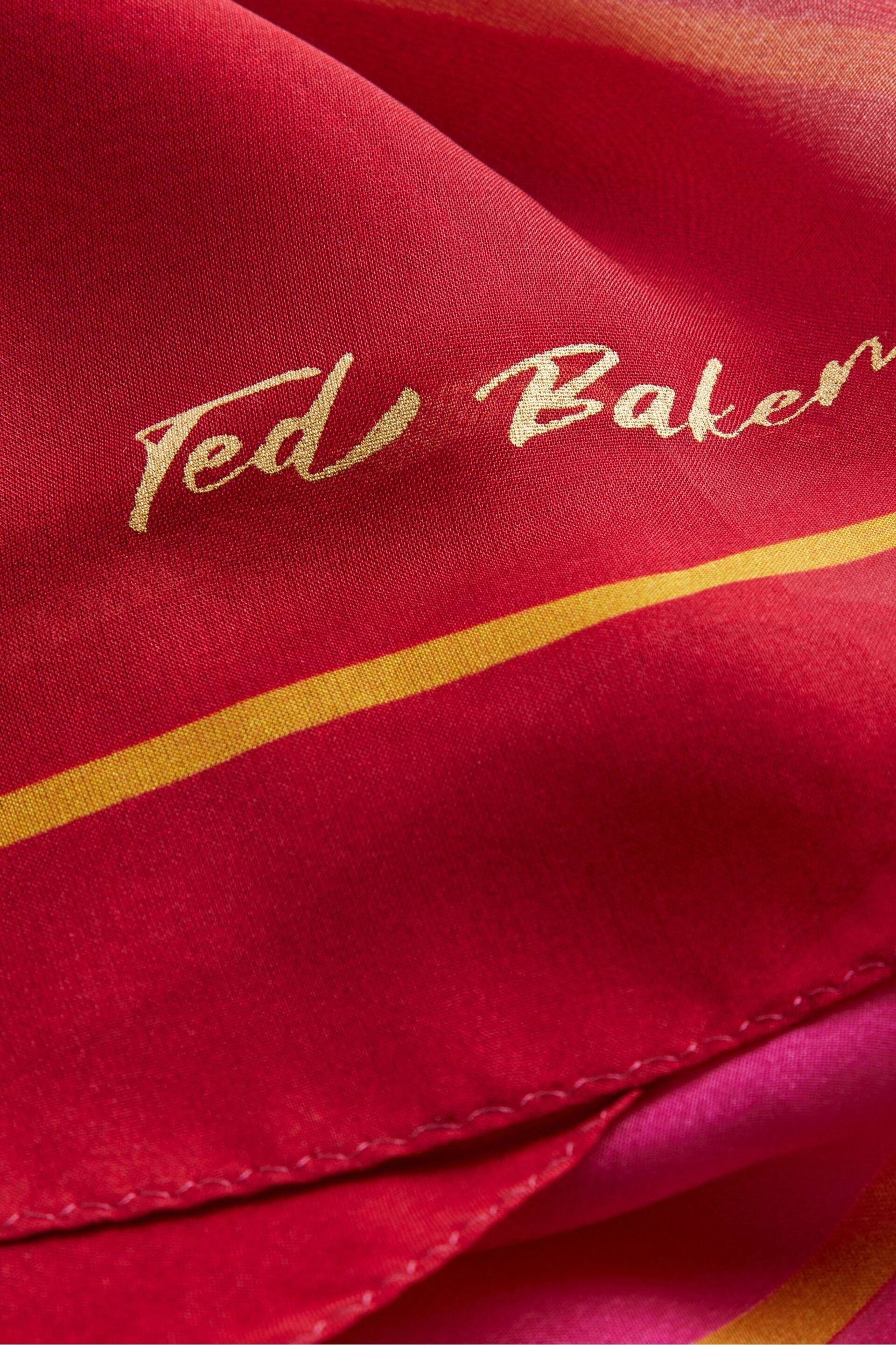 Ted Baker Red Daavina Ombre Effect Silk Chiffon Scarf - Image 2 of 2