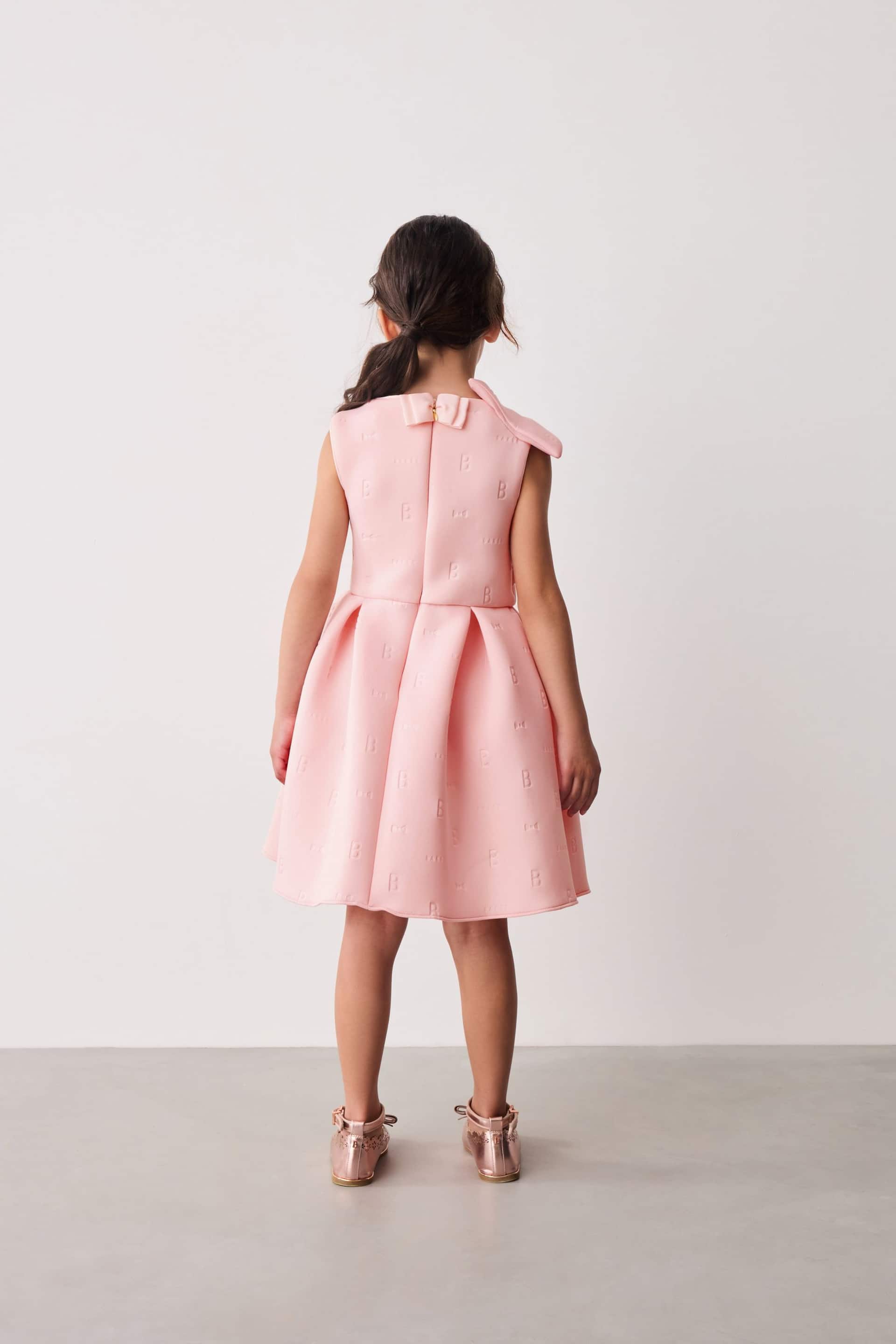 Baker by Ted Baker Bow Embossed Scuba Pink Dress - Image 2 of 5