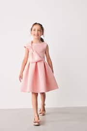 Baker by Ted Baker Bow Embossed Scuba Pink Dress - Image 3 of 5