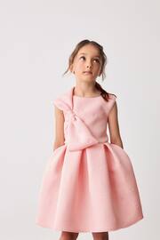 Baker by Ted Baker Bow Embossed Scuba Pink Dress - Image 4 of 5