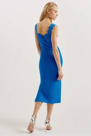 Ted Baker Blue Sharmay Scallop Detail Bodycon Dress - Image 2 of 5