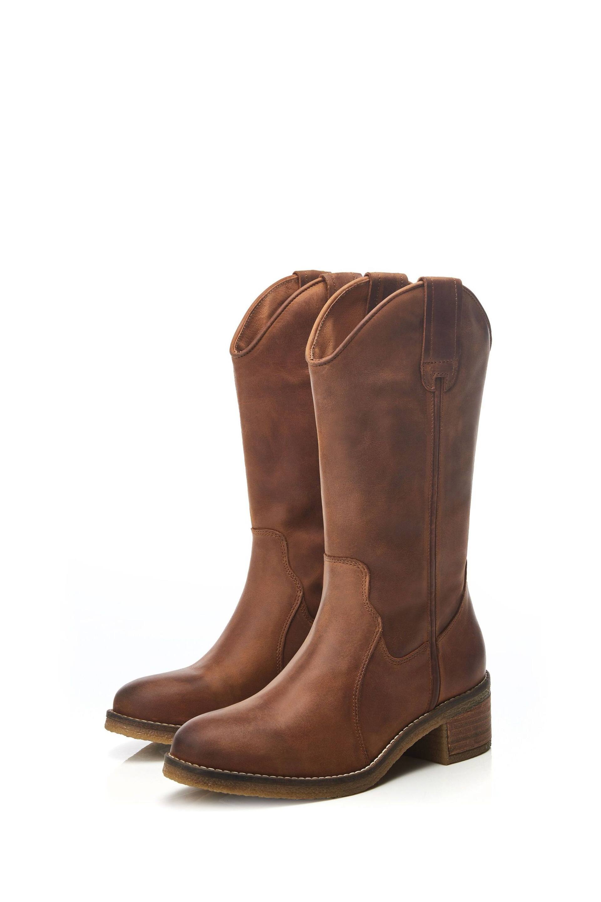 Moda in Pelle Dana Crepe Sole Long Western Natural Boots - Image 2 of 4