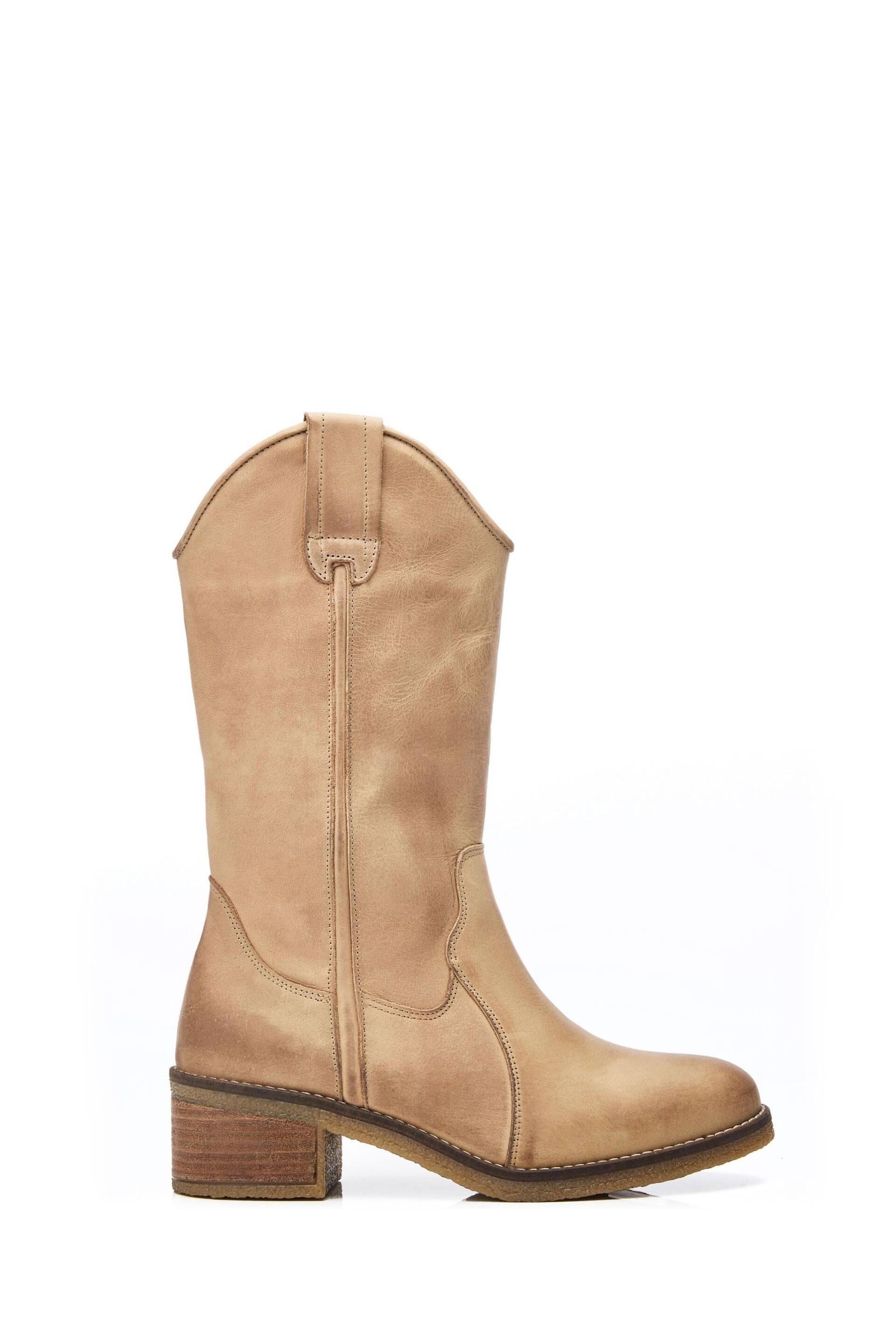 Moda in Pelle Dana Crepe Sole Long Western Natural Boots - Image 1 of 4