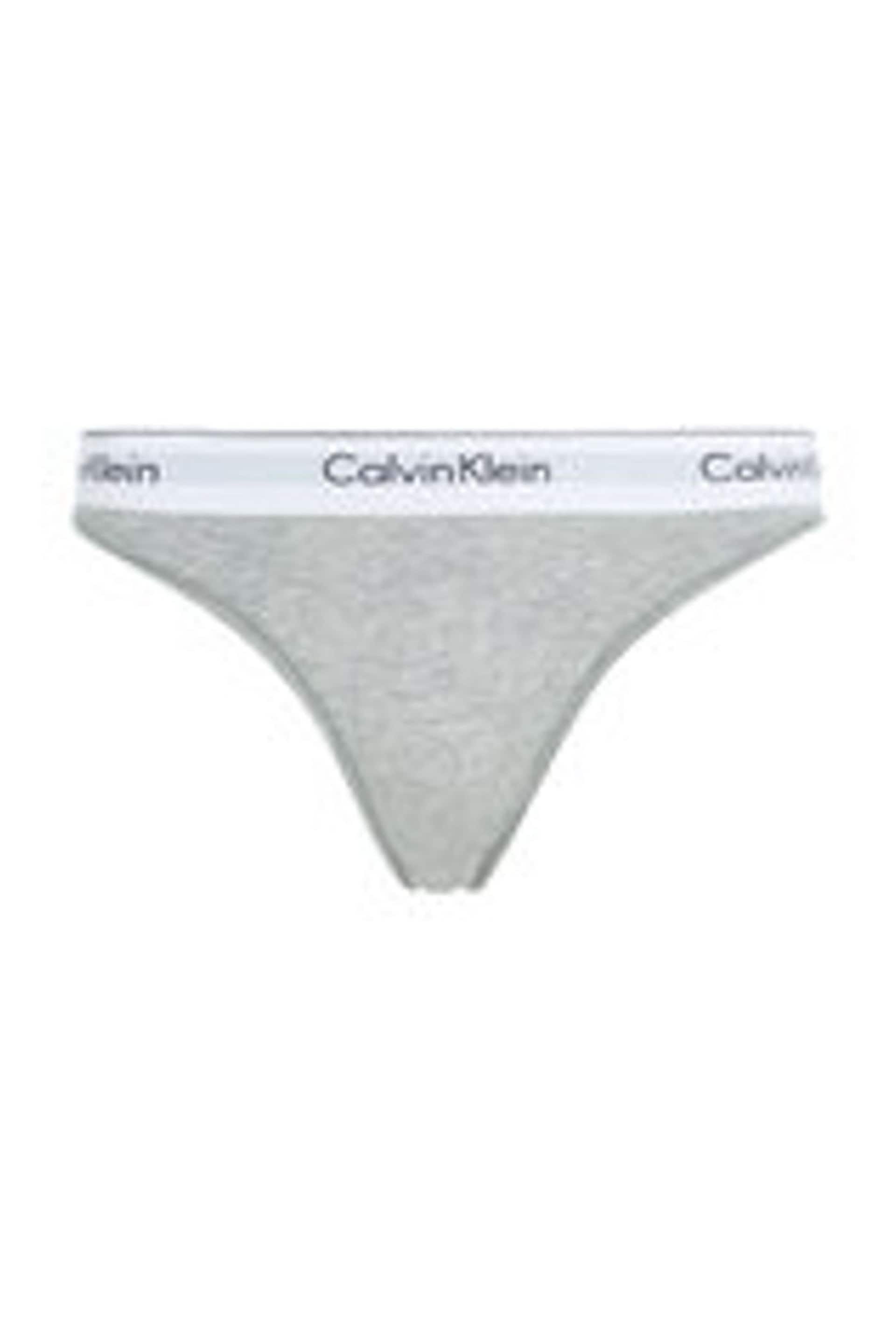 Calvin Klein Grey Slogan Classic Bikini Knickers - Image 3 of 4