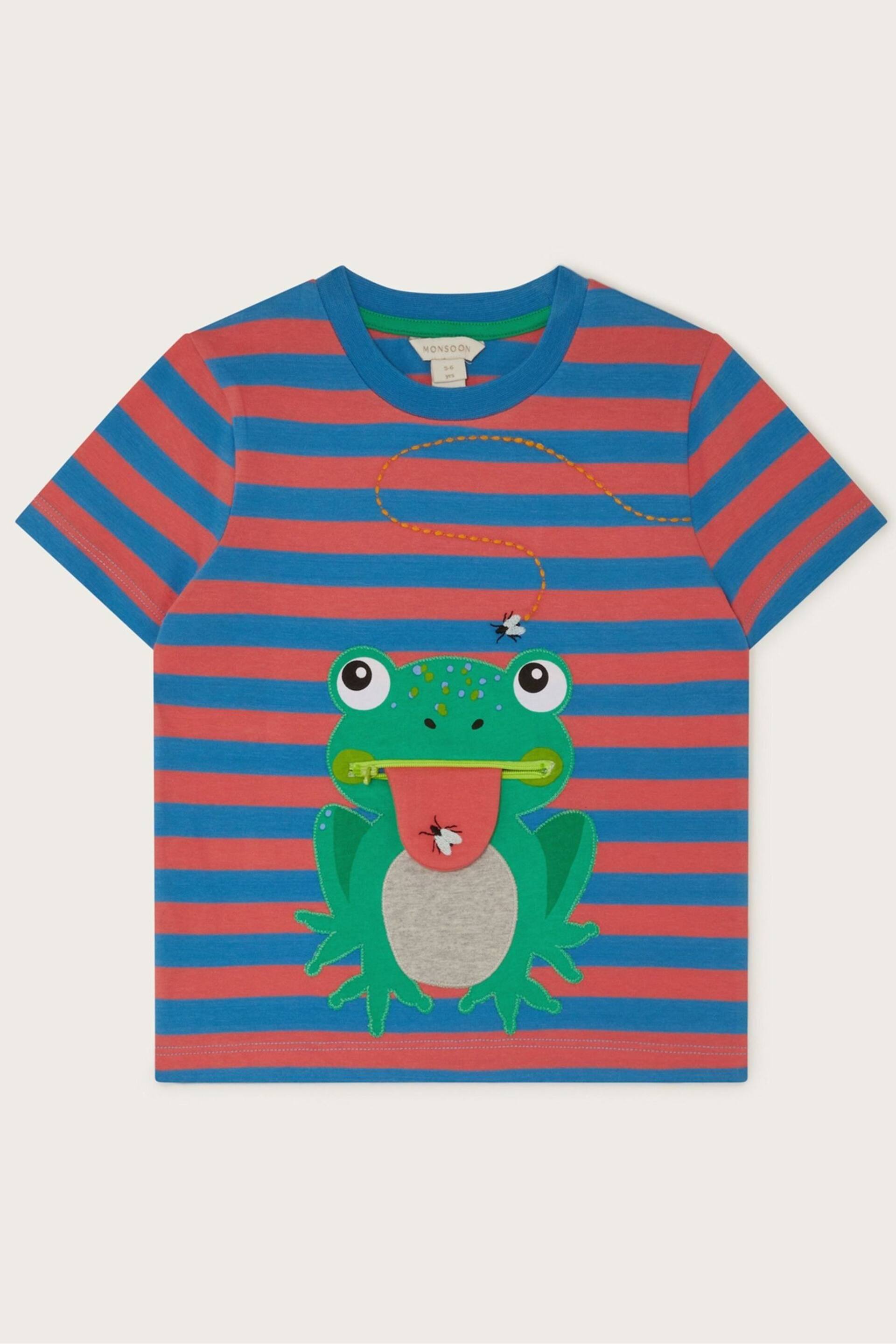 Monsoon Blue Frog Stripe T-Shirt - Image 1 of 3