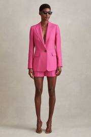 Reiss Pink Hewey Petite Tailored Textured Single Breasted Suit: Blazer - Image 1 of 7