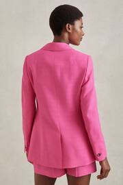 Reiss Pink Hewey Petite Tailored Textured Single Breasted Suit: Blazer - Image 5 of 7