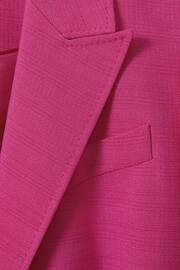 Reiss Pink Hewey Petite Tailored Textured Single Breasted Suit: Blazer - Image 6 of 7