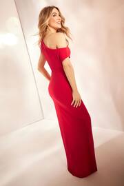 Lipsy Red Off The Shoulder Gathered Waist Maxi Dress - Image 3 of 4