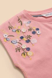 White Stuff Pink Embroidered T-Shirt - Image 3 of 3