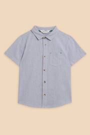 White Stuff Blue Chambray Short Sleeve Shirt - Image 1 of 3