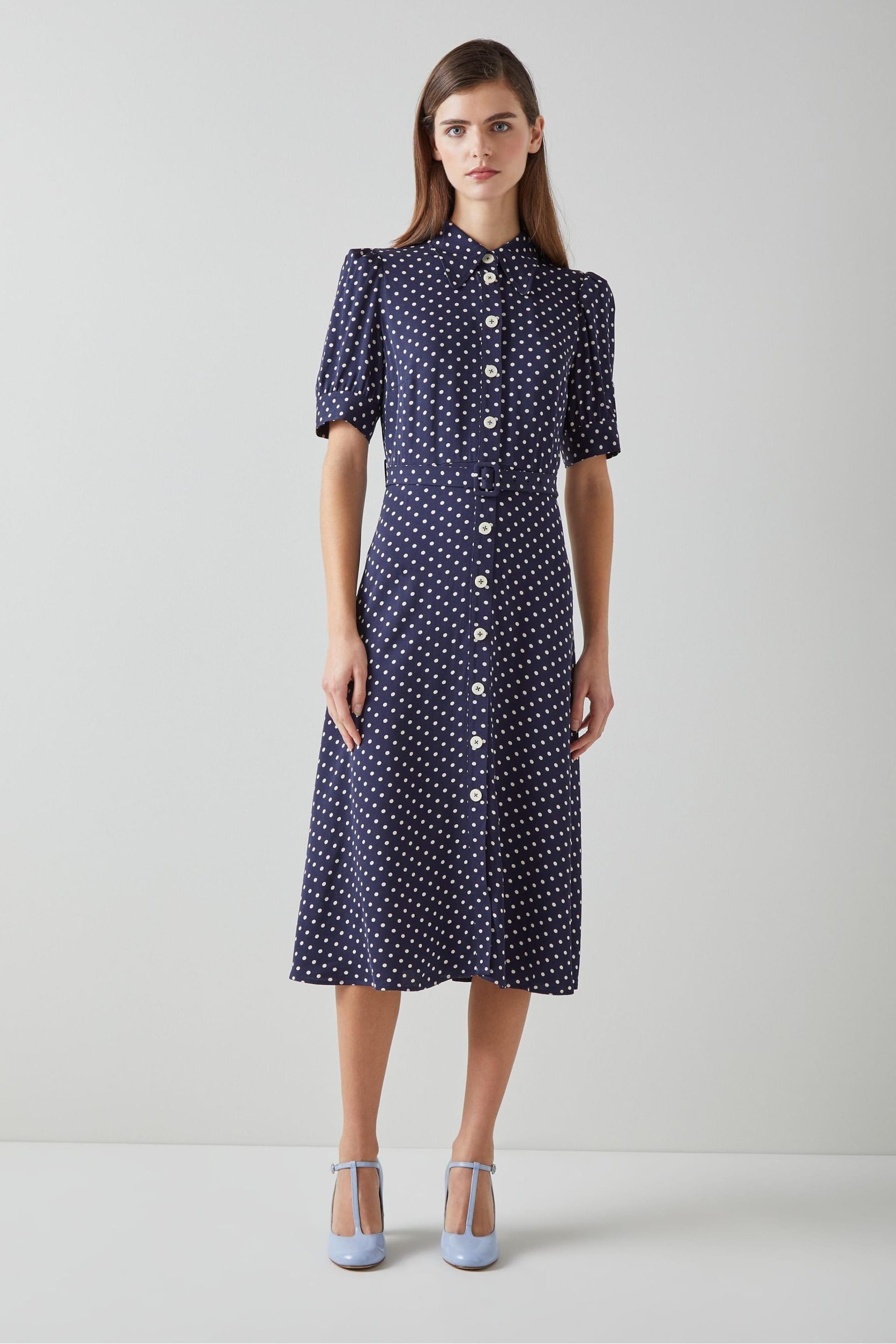 LK Bennett Valerie Modernist Print Shirt Dress - Image 1 of 2