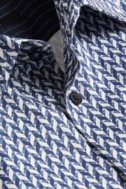 Ted Baker Blue Lacesho Short Sleeve Geo Printed Shirt - Image 4 of 5
