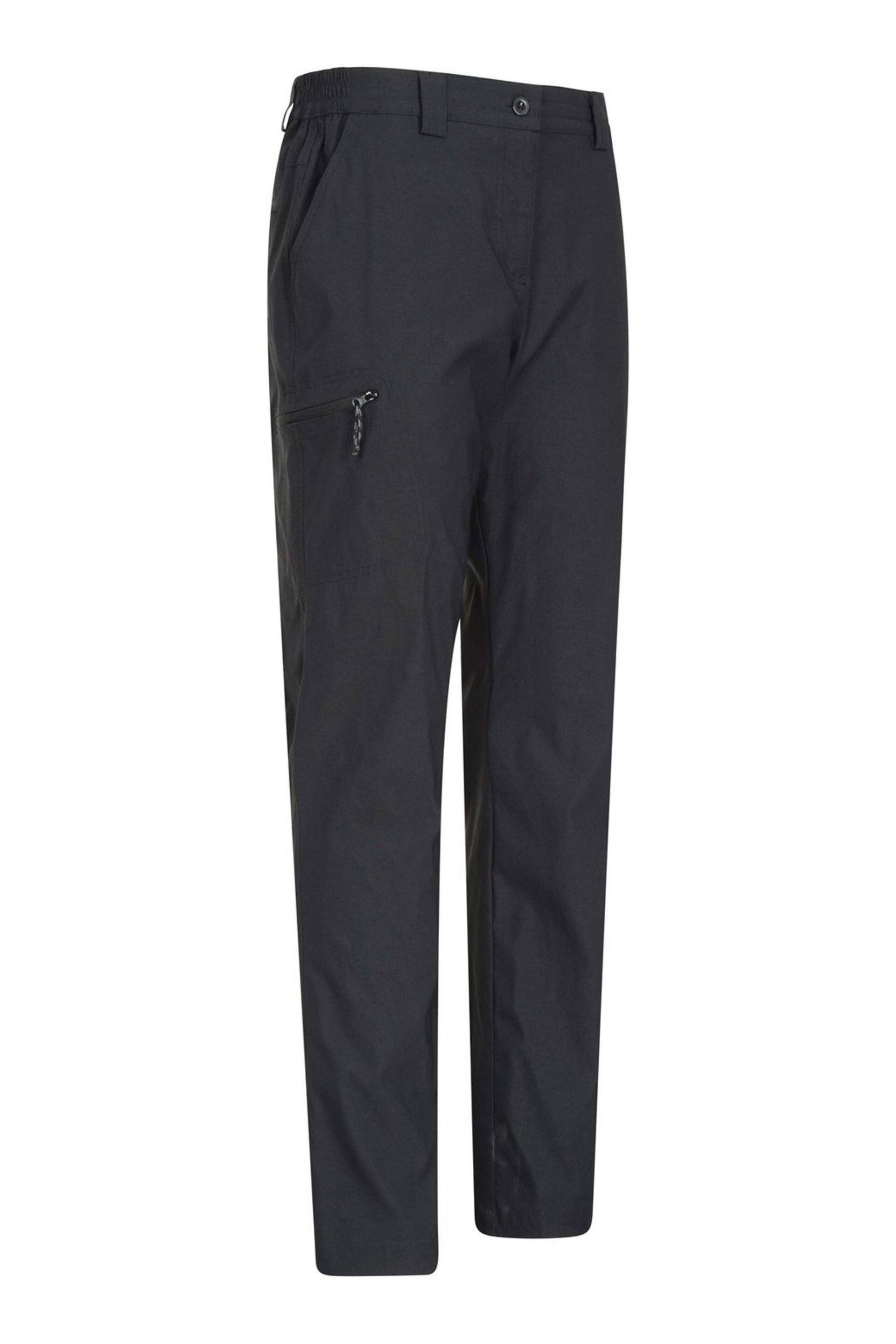 Mountain Warehouse Black Hiker Womens Lightweight Stretch, UV Protect Walking Trousers - Short Length - Image 2 of 4
