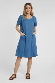 Mountain Warehouse Blue Flora Women UV Protect Cotton Denim Dress - Image 1 of 3