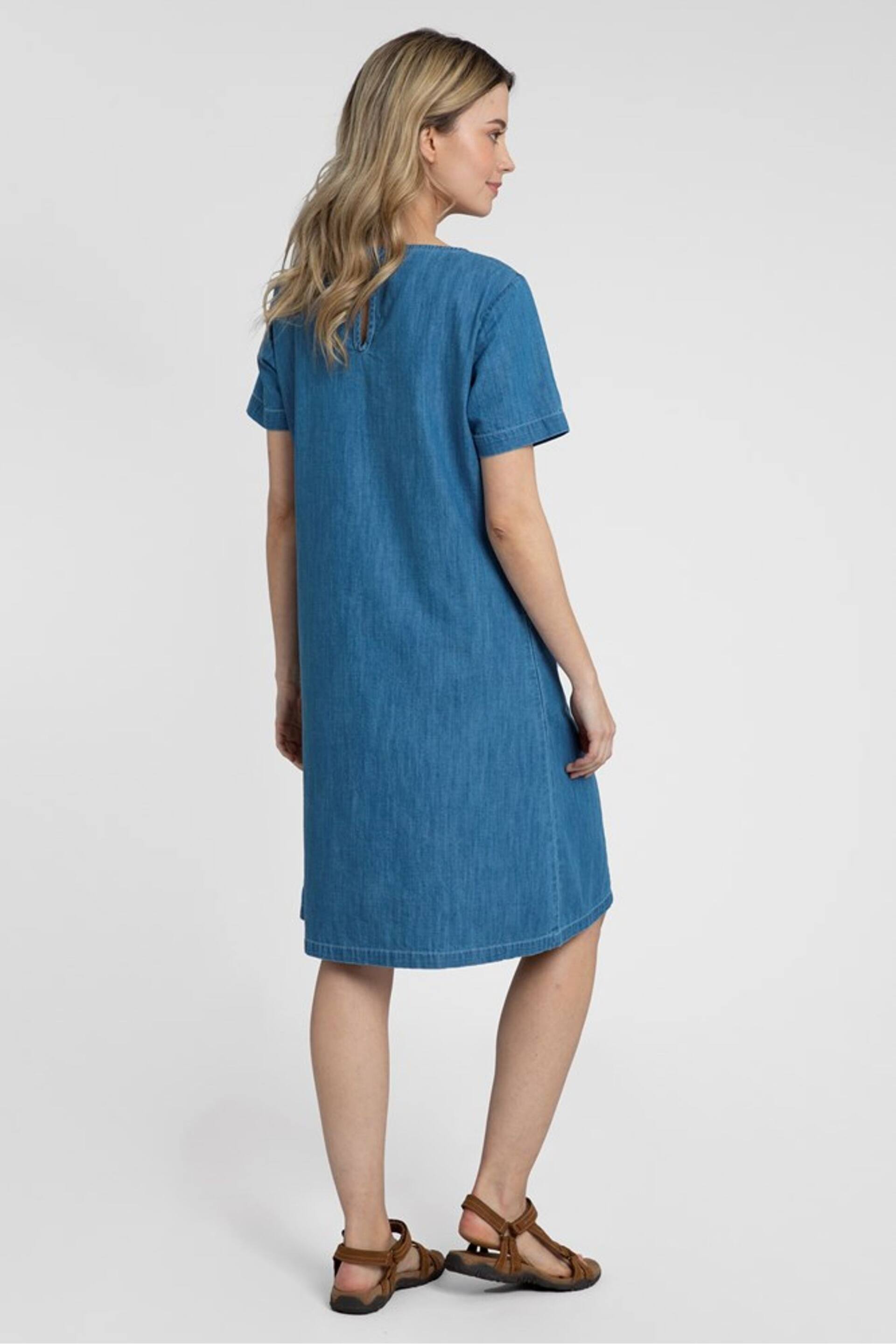 Mountain Warehouse Blue Flora Women UV Protect Cotton Denim Dress - Image 2 of 3