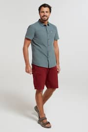 Mountain Warehouse Green Coconut Slub Texture 100% Cotton Mens Shirt g - Image 1 of 6