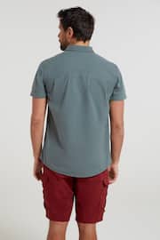 Mountain Warehouse Green Coconut Slub Texture 100% Cotton Mens Shirt g - Image 4 of 6
