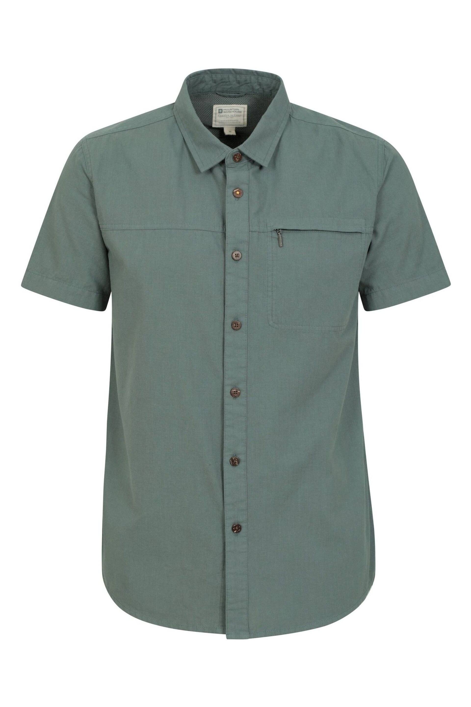 Mountain Warehouse Green Coconut Slub Texture 100% Cotton Mens Shirt g - Image 5 of 6