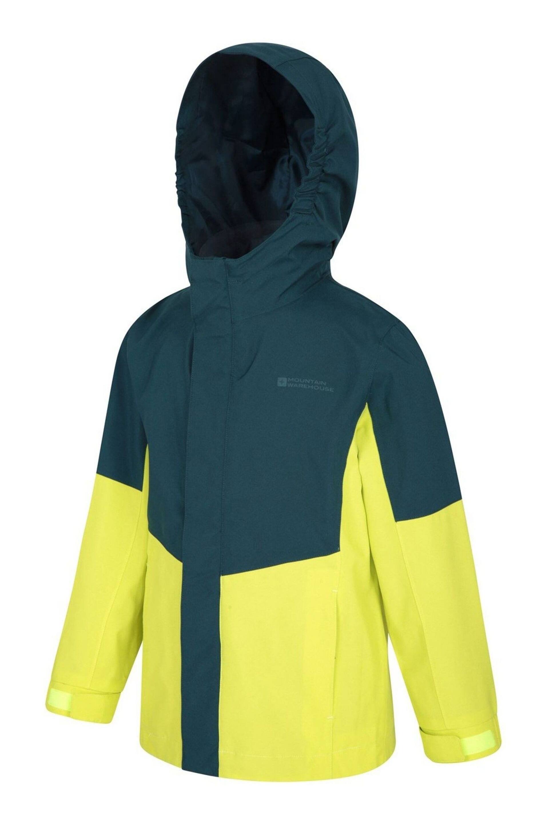 Mountain Warehouse Green Meteor Kids Waterproof, Breathable Outdoor Jacket - Image 3 of 4