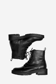ONLY Black Faux Leather Lace Up Ankle Boot - Image 4 of 5