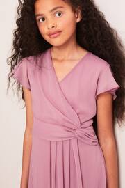 Lipsy Rose Pink Flutter Sleeve Occasion Maxi Dress - Teen - Image 4 of 4
