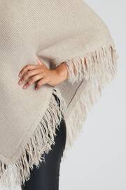 South Beach Nude Knitted Polar Neck Poncho - Image 5 of 5