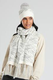 South Beach Grey Knitted Scarf And Hat Set - Image 1 of 3